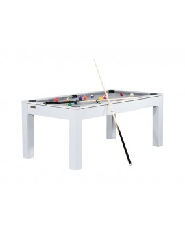 Table billard convertible 6ft Dubaï blanc laqué
