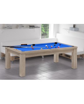 Billard blanc et bois convertible 6 personnes - Babyfoot Vintage