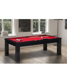 Table à Manger Transformable en Billard 7FT Bois et Pieds Noirs