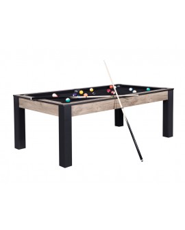 Table billard convertible 7ft Louxor industriel tapis noir