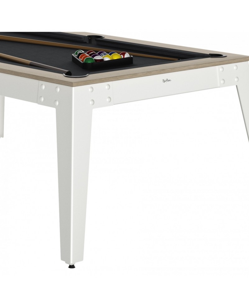 Billard transformable en table Steel anthracite et chêne sablé - René Pierre