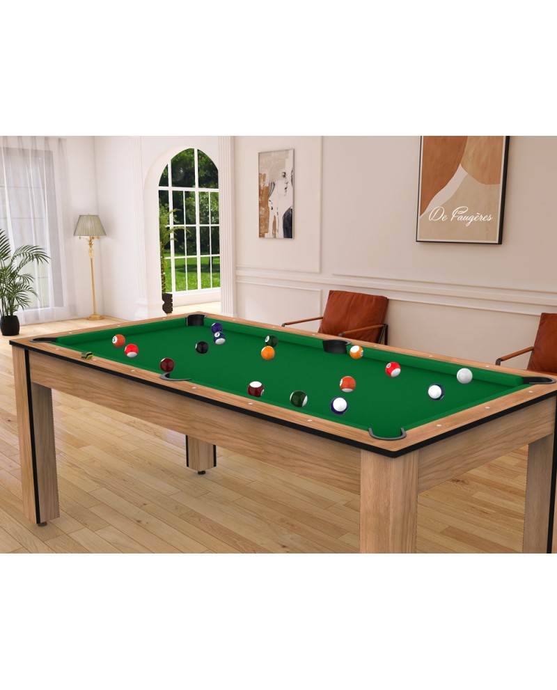 Table billard convertible 7ft Louxor industriel tapis noir Pas Cher !  Billard 7ft Convertible Table à Manger