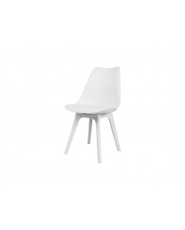Chaise Karl Blanc ergonomique style scandinave - Lot de 4