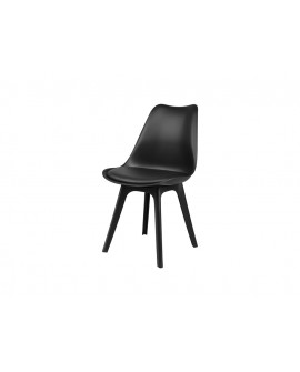 Chaise Karl Noir ergonomique style scandinave - Lot de 4