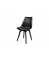 Chaises Karl Noir ergonomique style scandinave - Lot de 4