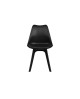 Chaises Karl Noir ergonomique style scandinave - Lot de 4