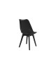 Chaises Karl Noir ergonomique style scandinave - Lot de 4