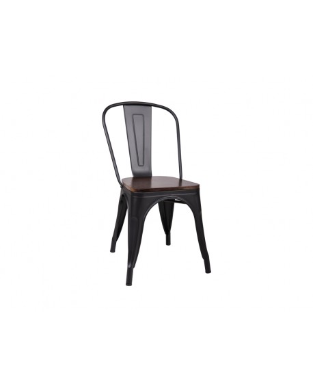 Chaise Loft Noir style industriel - Lot de 4