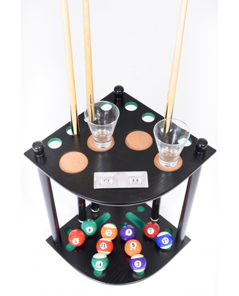 Porte-queues de billard d'angle 8 places avec compteur Noir Pas Cher !  Accessoires Billard - Porte-queues billard