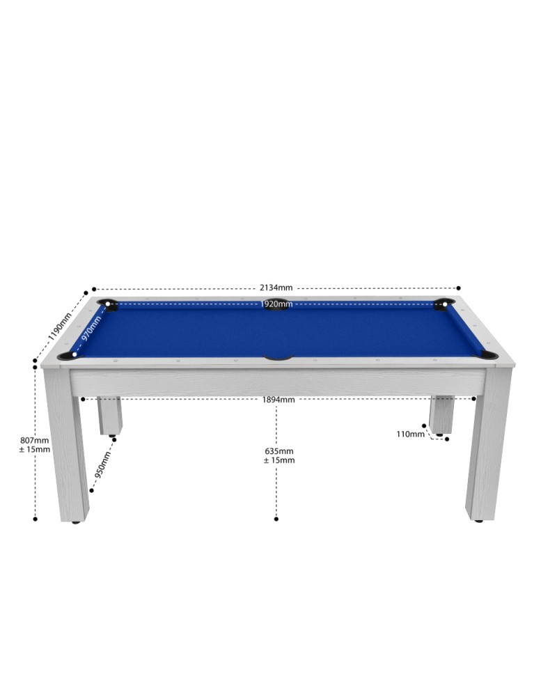 Table de Billard Louxor 7ft Convertible Table à Manger 8 Personnes