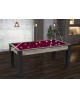 Table billard convertible industriel tapis prune