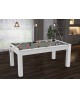 billard convertible blanc laqué tapis gris