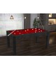 Billard noir avec tapis rouge