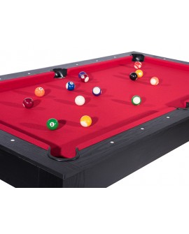 Table billard convertible 6ft Dubaï noir tapis rouge