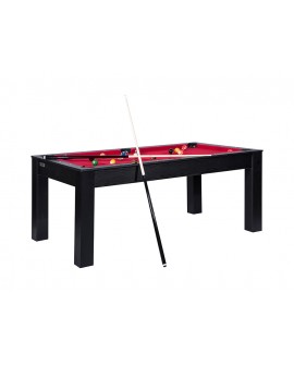 Table billard convertible 6ft Dubaï noir boisé