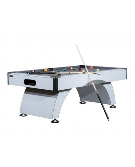 Table billard 7ft Dallas blanc boisé tapis gris