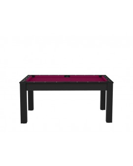 Table billard convertible 6ft Dubaï noir tapis prune