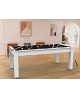 billard convertible blanc laqué tapis prune