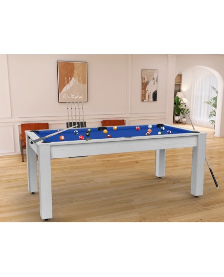 Table billard convertible 6ft Dubaï blanc bleu Pas Cher ! Billard 6ft  Convertible Table à Manger