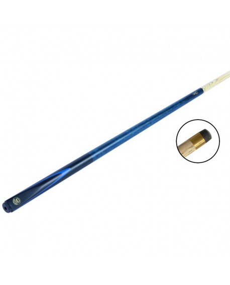 Queue de Billard Pool ou Snooker Bleu - 145cm 550g Frêne massif