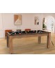 Table billard convertible hêtre tapis gris