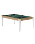 Table billard convertible René Pierre Elan Noyer Venice pieds blancs