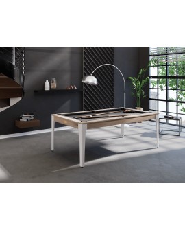 Table billard convertible René Pierre Elan Chêne Sablé tapis vert