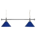 Luminaire de Billard Louxor chrome - Bleu 2 globes