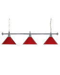 Luminaire de Billard Louxor chrome - Rouge 3 globes