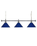 Luminaire de Billard Louxor chrome - Bleu 3 globes