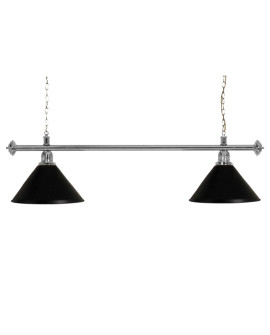 Luminaire de Billard Louxor - Chrome 2 globes noirs