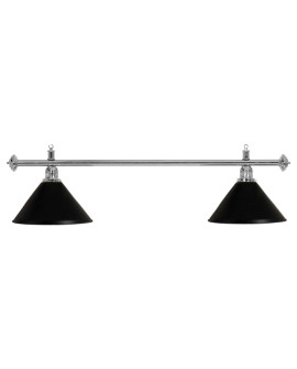 Luminaire de Billard Louxor - Chrome 2 globes noirs