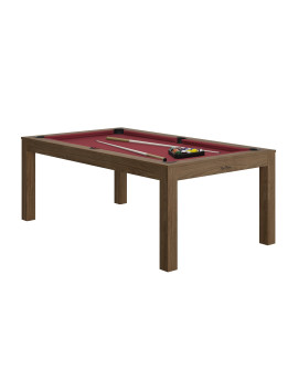Table billard convertible René Pierre Charme Chataignier tapis rouge
