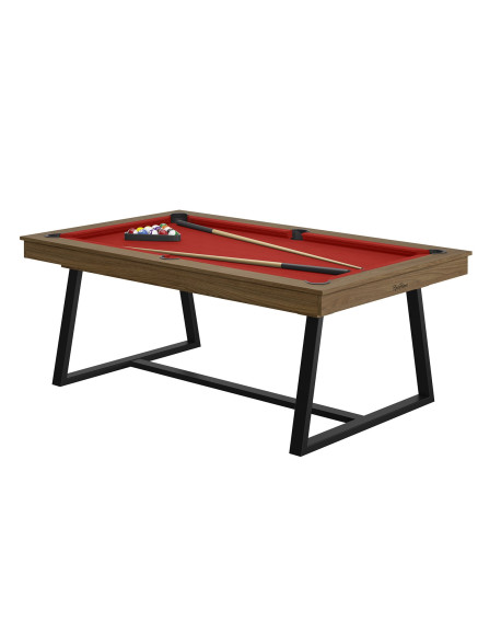 Table billard convertible René Pierre Brio Chataignier tapis rouge