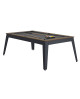Table billard convertible René Pierre Steel Chataignier pieds gris tapis gris