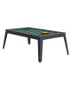 Table billard convertible René Pierre Steel Chataignier pieds gris tapis vert