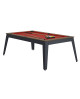 Table billard convertible René Pierre Steel Chataignier pieds gris tapis rouge