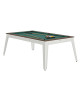 Table billard convertible René Pierre Steel Chataignier pieds blancs tapis vert