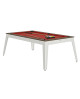 Table billard convertible René Pierre Steel Chataignier pieds blancs tapis rouge