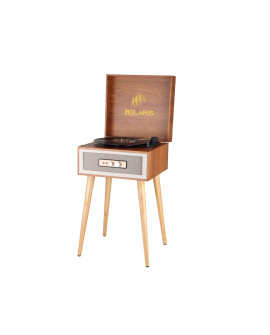 Platine vinyle Bolaris Harlem design vintage en bois naturel