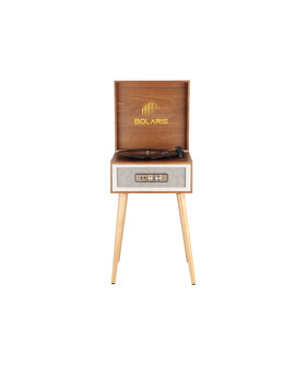 Platine vinyle Bolaris Harlem design vintage en bois naturel