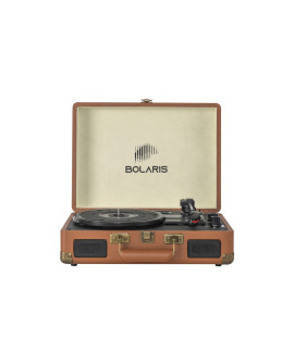 Platine vinyle Bolaris Rio portable – Bluetooth 5.0, finition marron