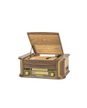 Platine vinyle Cambridge Bluetooth 5.0 multifonctions – CD, cassette, radio FM et USB – bois hêtre