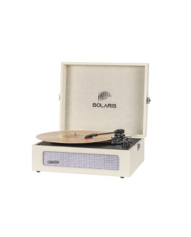 Platine vinyle Bolaris Brasilia beige – Bluetooth 6 W, 33/45/78 tours