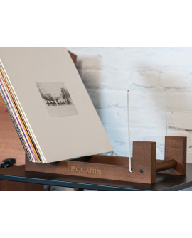 Présentoir vinyles – Design bois naturel pour collection de 30 albums