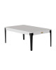 Table billard convertible René Pierre Elan Blanc brillant pieds noirs