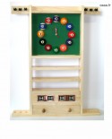 Porte Queues Billard Horloge Et Compteur teinte chêne clair en Bois - 97cm x 73cm