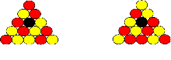 Billes jaunes et rouges